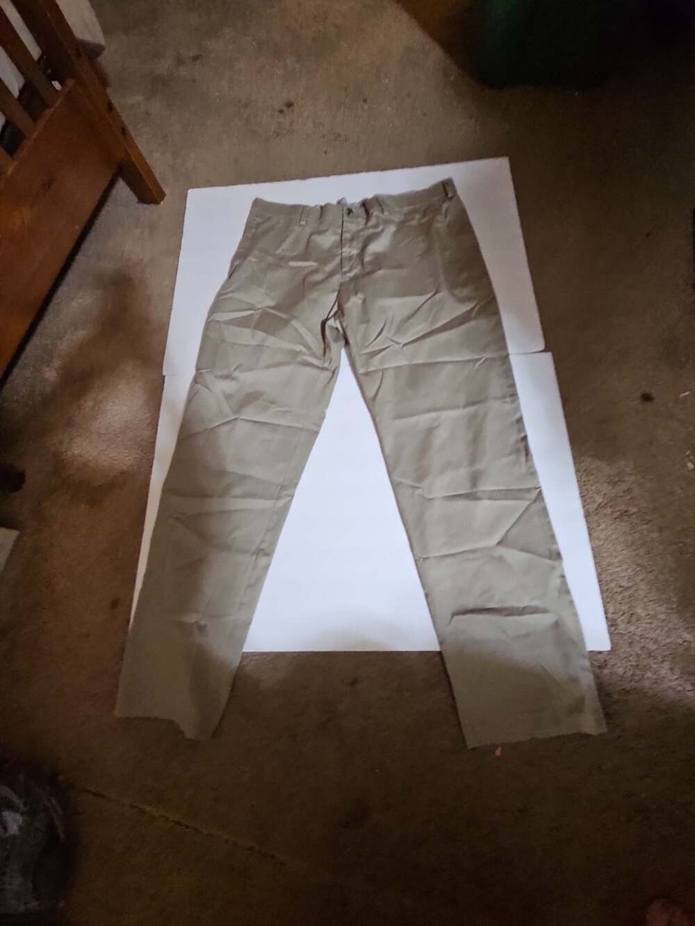 Haggar Iron Free Premium Khaki Straight Fit Pants 38x32 Tan
